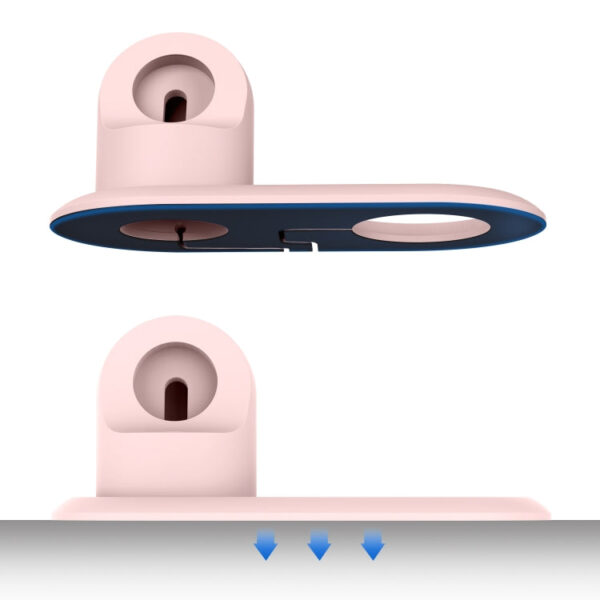 2 In 1 Multi-function Magsafe Charging Stand Holder for Apple Watch / iPhone(Pink) - Image 2