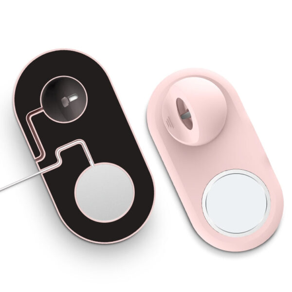 2 In 1 Multi-function Magsafe Charging Stand Holder for Apple Watch / iPhone(Pink) - Image 3