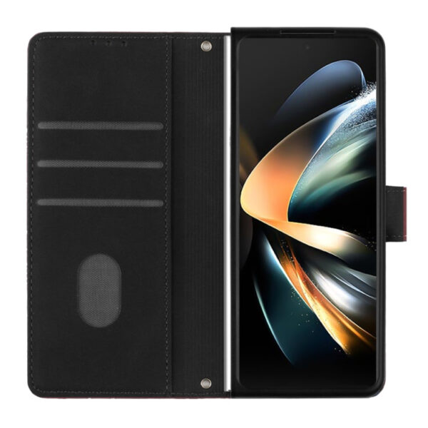 For Samsung Galaxy Z Fold3 5G Crossbody 3D Embossed Flip Leather Phone Case(Black) - Image 2
