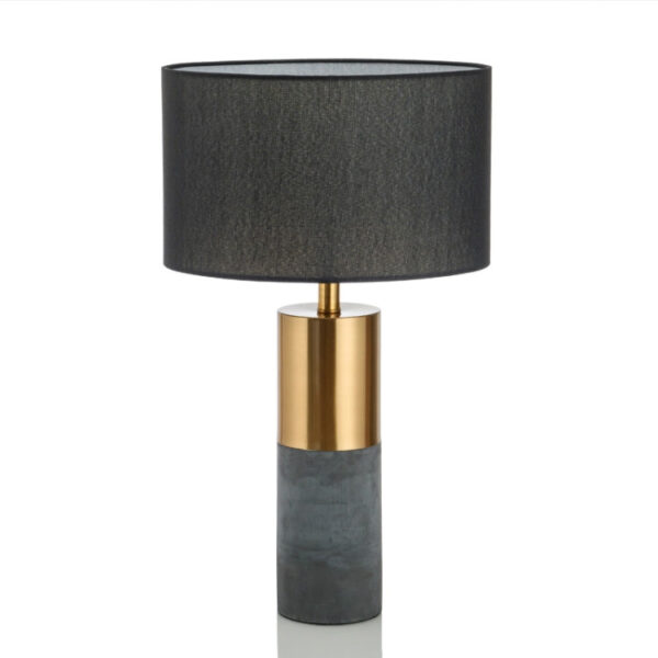 Fabric Lampshade Cement Base LED Desk Lamp - Image 2