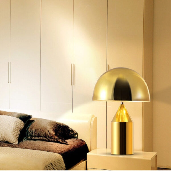 220V E14 LED Metal Mushroom Table Lamp Bedroom Decorative Table Lamp, Size:L - Image 2