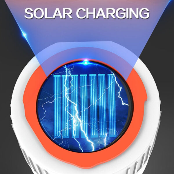 Solar LED Bulb Light Household Emergency Light Mobile Night Market Lamp, Style: V65 80W 24 LED 2 Battery - Image 2