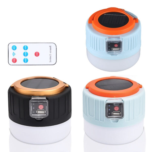 Solar Camping Light Household Outdoor LED Lighting Bulb Light, Style: 509 Charging (Blue Orange) - Image 2